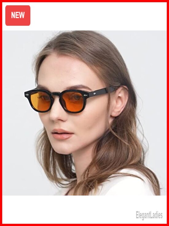 Vintage Retro Round Tinted Sunglasses TR90 Frame UV400 Protection main image 4